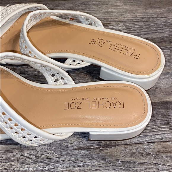 EUC RACHEL ZOE White Double Strap Sandals 9 - Picture 2 of 4